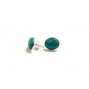 Turquoise Cabochon and Silver Stud Earrings Turquoise Cabochon and Silver Stud Earrings